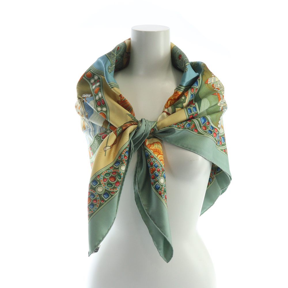 エルメス HERMES カレ90 正義の騎士の勝利 大判スカーフ ストール ロゴ