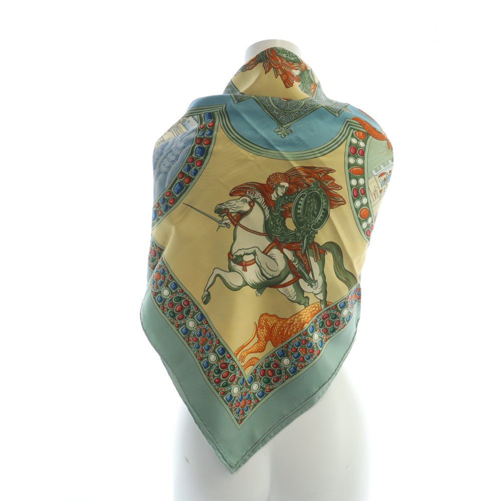 エルメス HERMES カレ90 正義の騎士の勝利 大判スカーフ ストール ロゴ