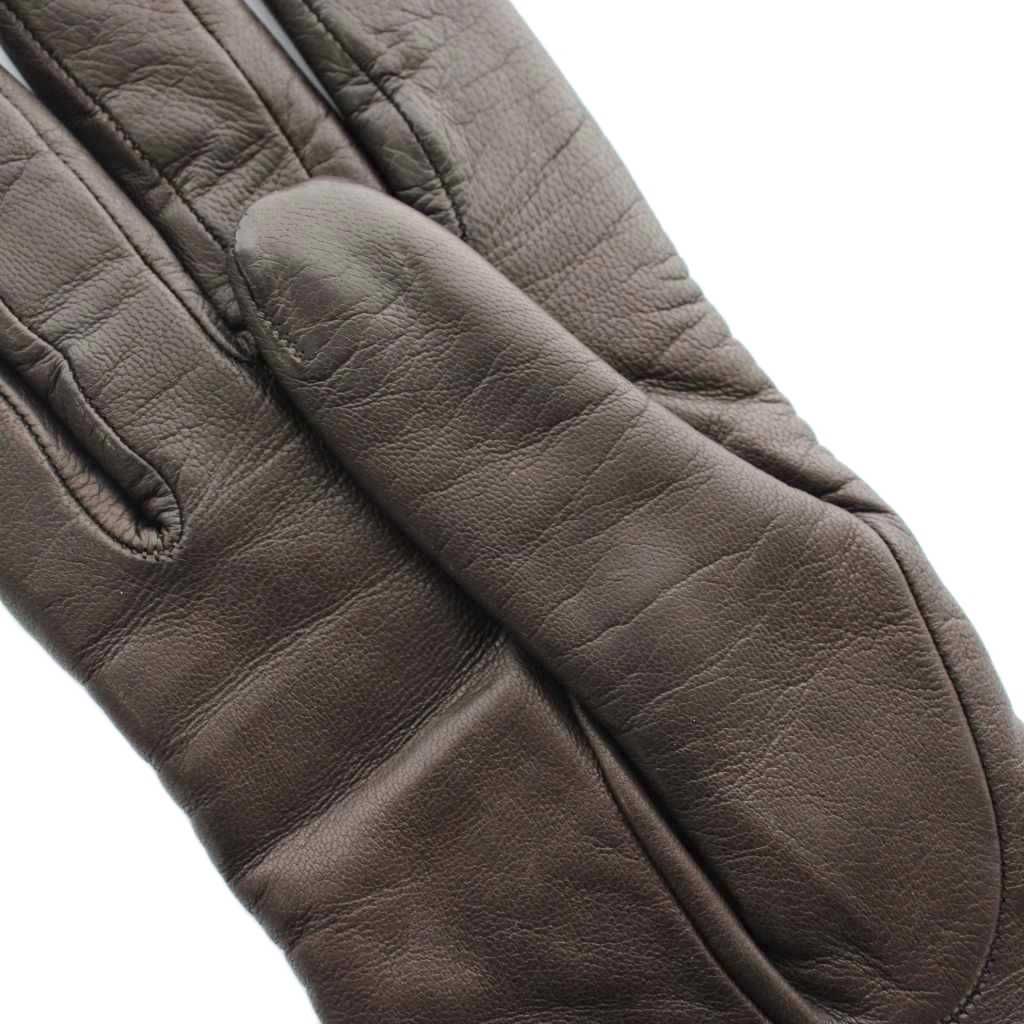 マックスマーラ MAX MARA 手袋 グローブ 5本指 レザー ロゴ 茶色