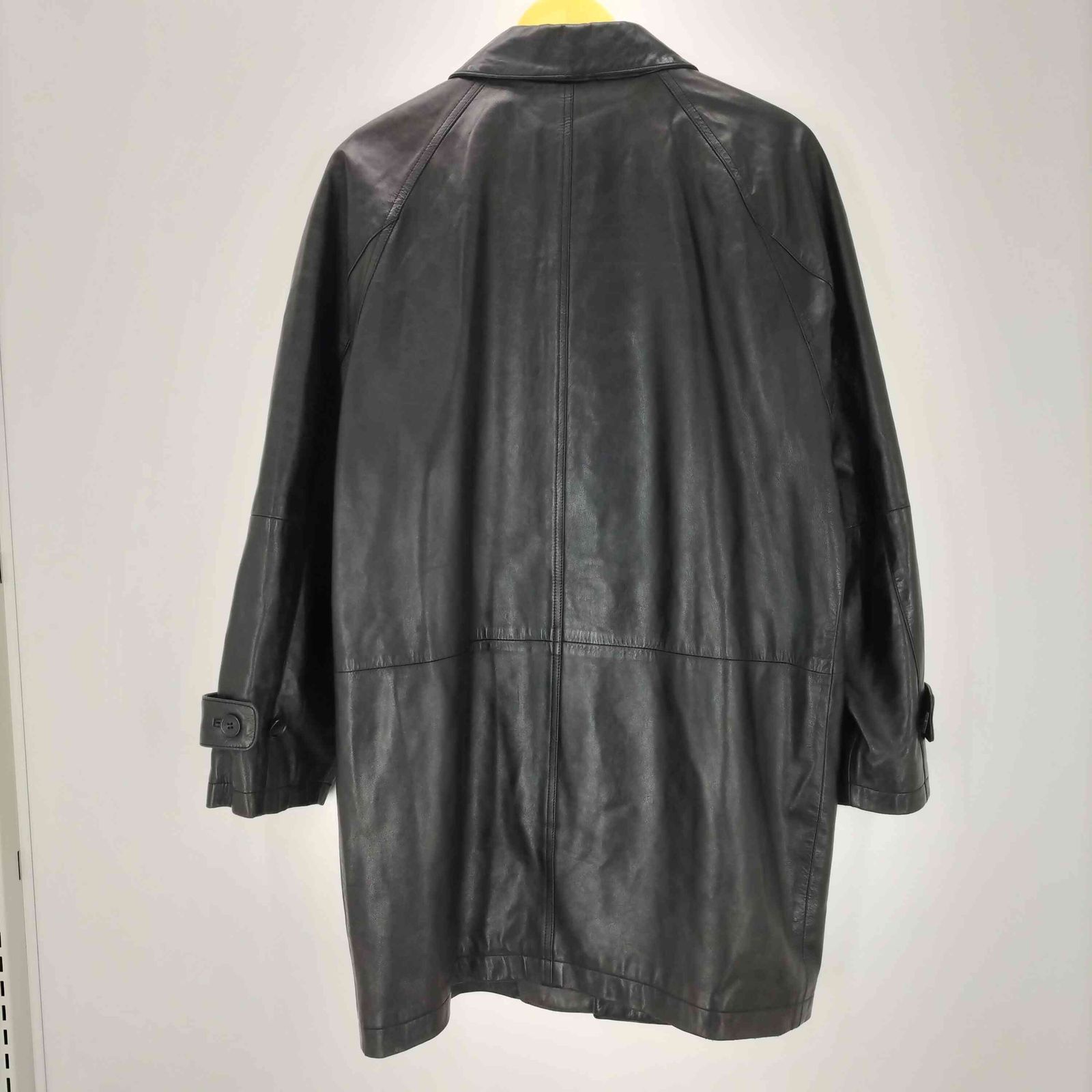 ユーズドフルギ USED古着 LAMB LEATHER CAR COAT 羊革 ラムレザー カーコート 比翼 メンズ JPN：48 