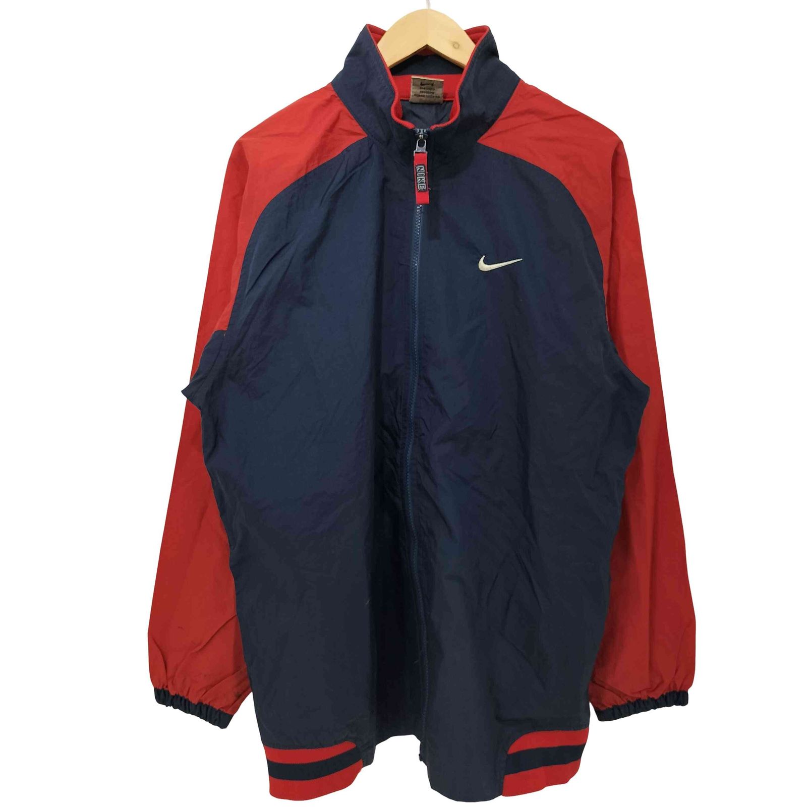 ナイキ NIKE 90s 銀タグ スウッシュ刺繍 バイカラー ラグラン ナイロン