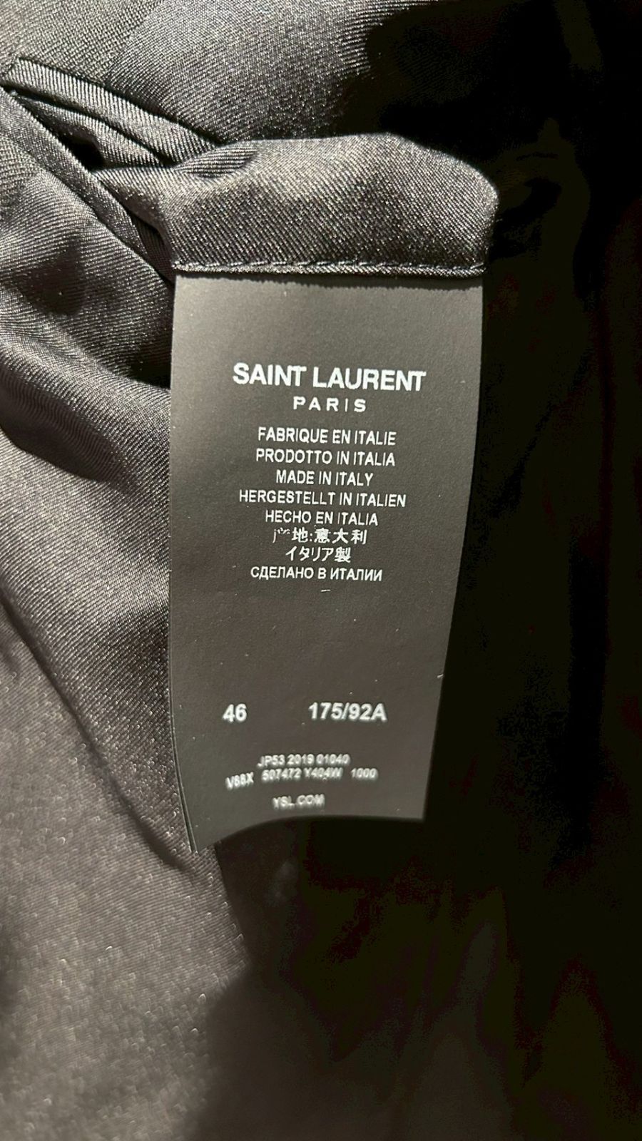 サンローランパリ テーラードジャケット ブラック サイズ46 - メルカリ