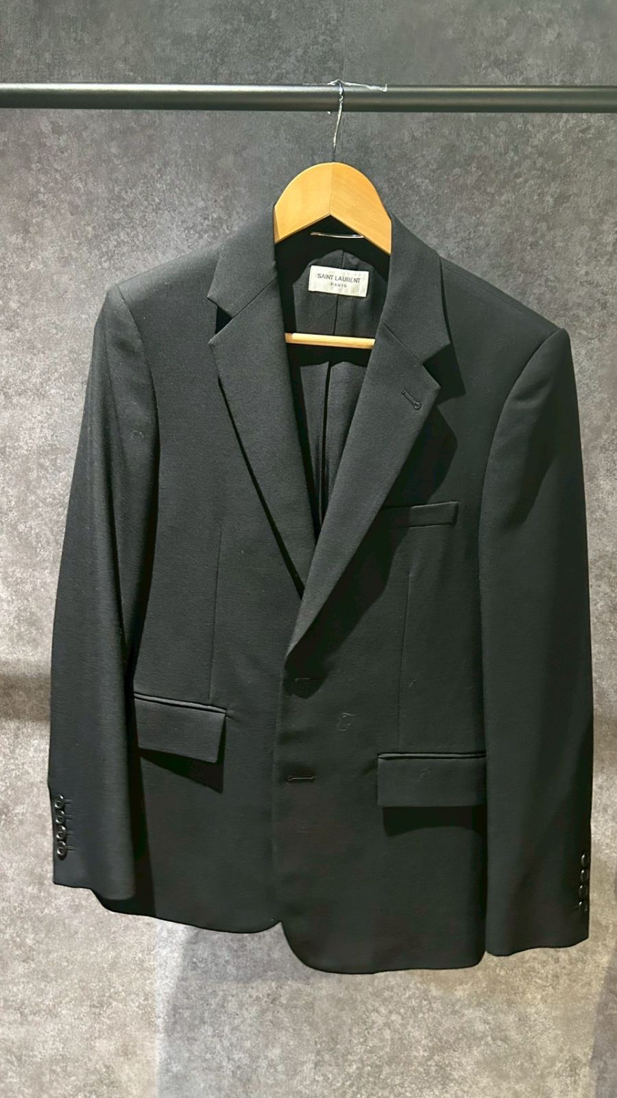 サンローランパリ テーラードジャケット ブラック サイズ46 - メルカリ