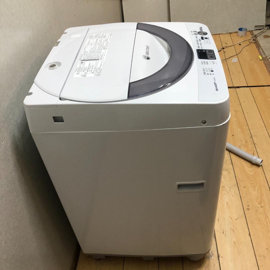 1円～【送料無料】 全自動洗濯機 SHARP 2013年製 ES-GE55N 5.5kg