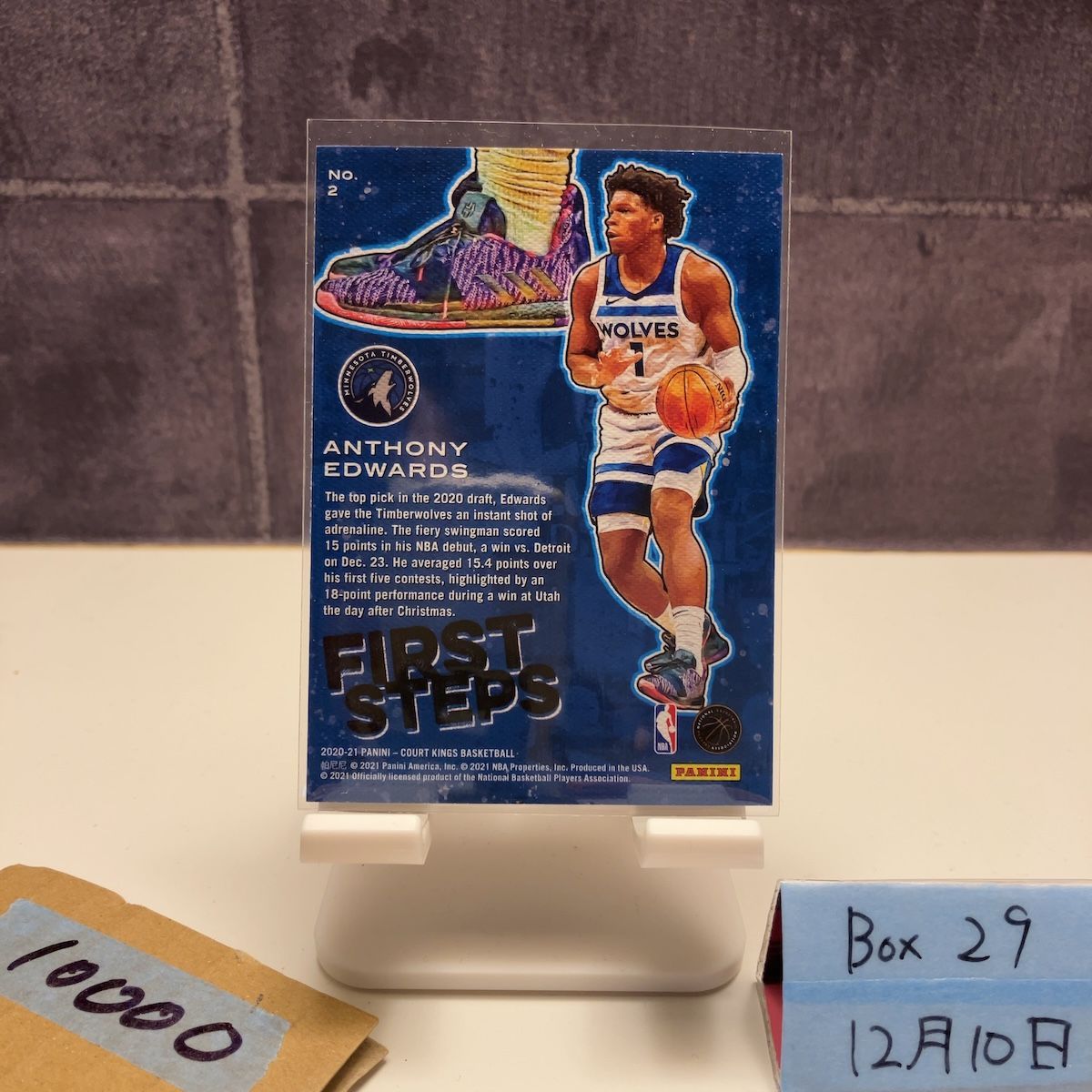 2020-21 Panini Anthony Edwards Minnesota Timberwolves Court Kings 