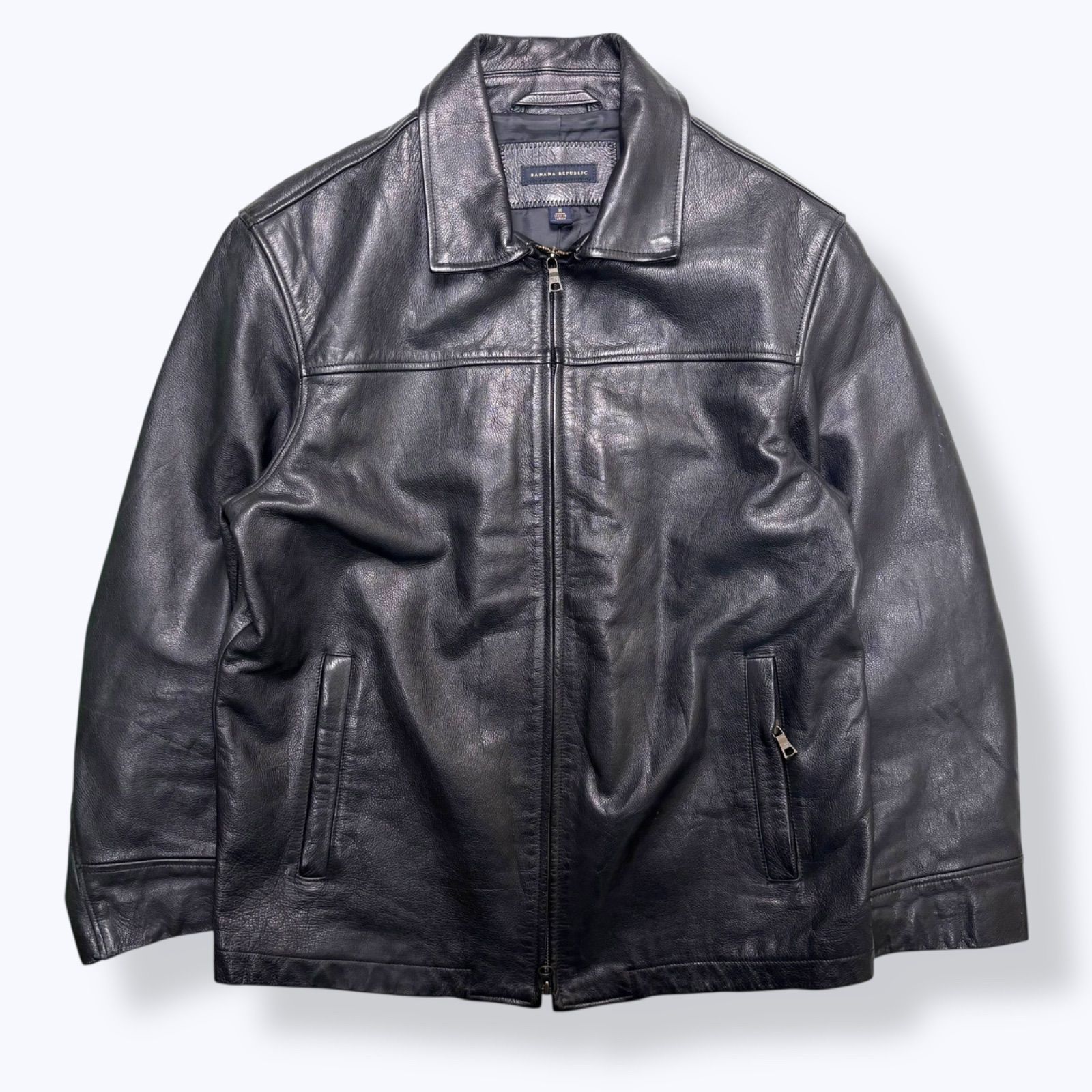2000s BANANA REPUBLIC Double Zip Leather Jacket 【M】 2000年代