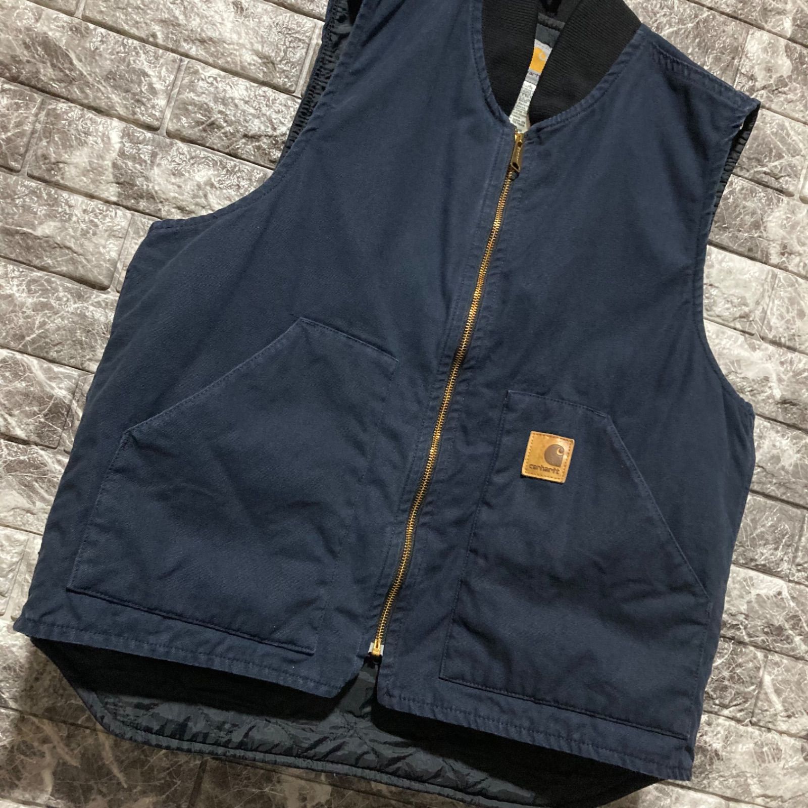 CARHARTT ダックベスト L ネイビー カーハート DUCK VEST b2 - メルカリ