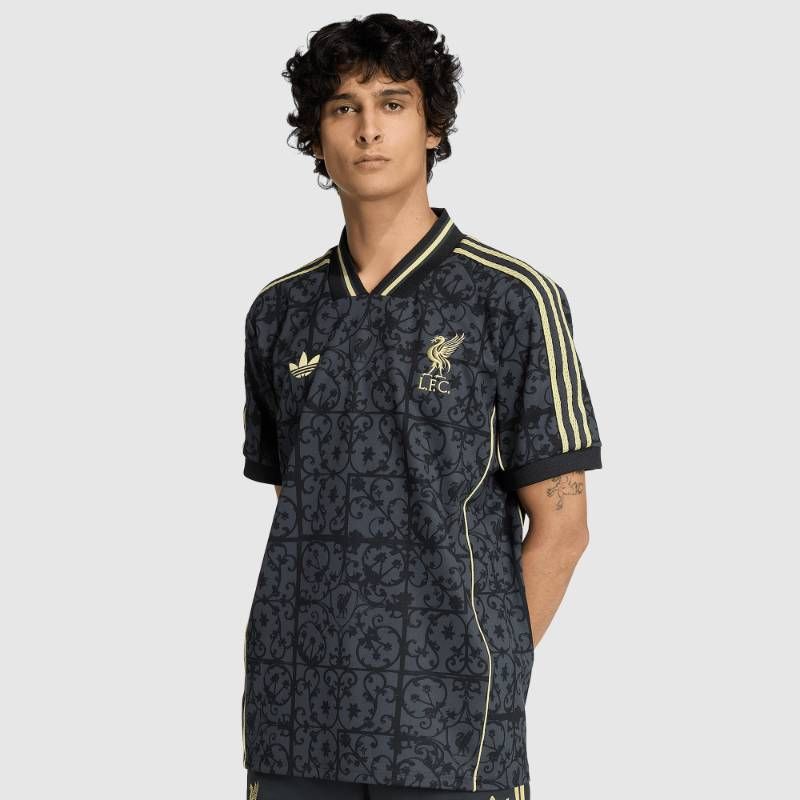 【送料無料・匿名配送】adidas Originals アディダス オリジナルス リヴァプール 25/26 Lifestyler シャツ 黒 カーボン ポリエステル 練習用 トレーニングシャツ 新品 正規品
