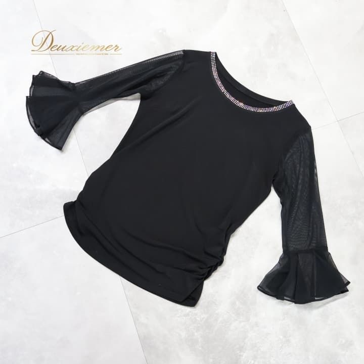 社交ダンス 衣装 トップス ブラウス ブラック系 タカダンス TAKA DANCE