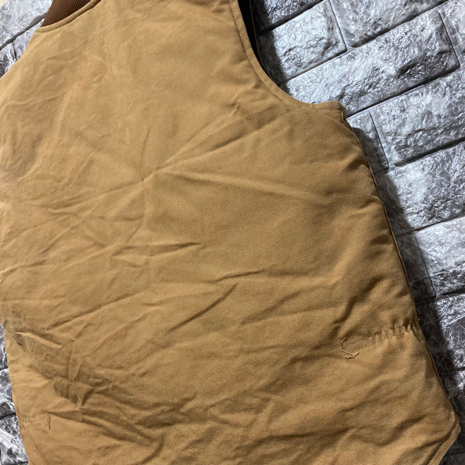 CARHARTT ダックベスト L USA製 腰ゴム カーハート DUCK VEST ブラウン