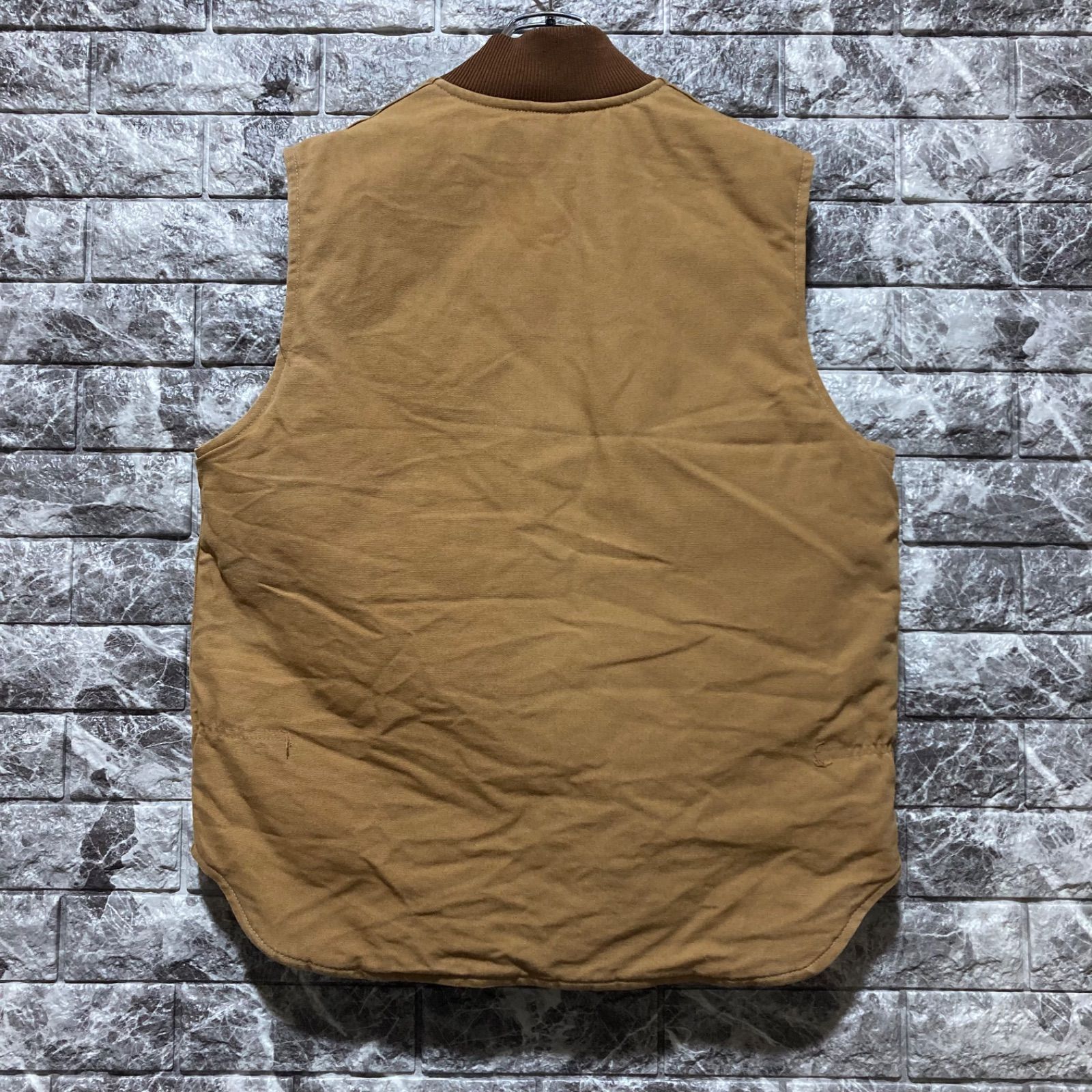 CARHARTT ダックベスト L USA製 腰ゴム カーハート DUCK VEST ブラウン