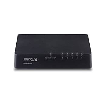  BUFFALO バッファロー Giga対応 プラスチック筐体 AC電源 5ポート ブラック スイッチングハブ ローコスト版 LSW4-GT-5EPL/BK