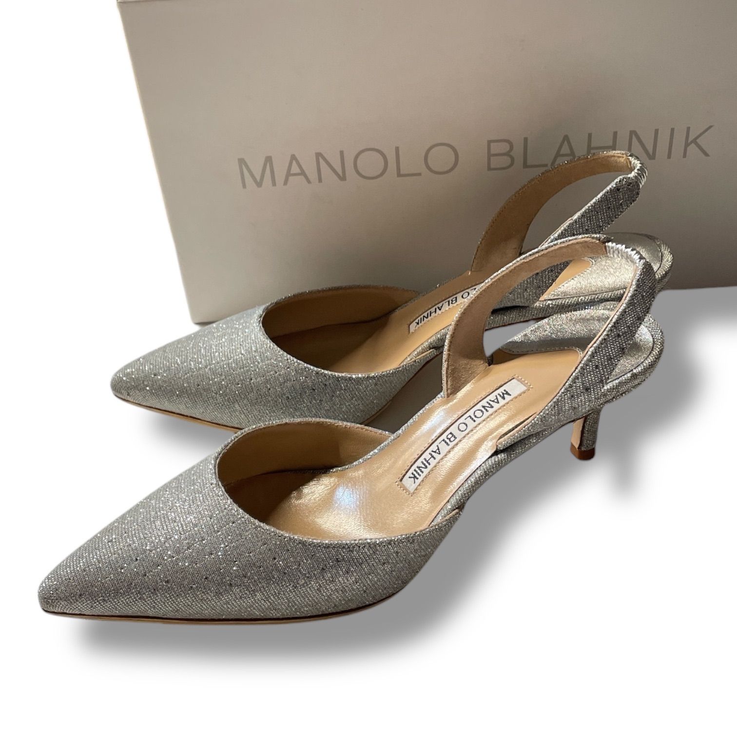MANOLO BLANIK マノロブラニク スリングバックパンプス シューズ