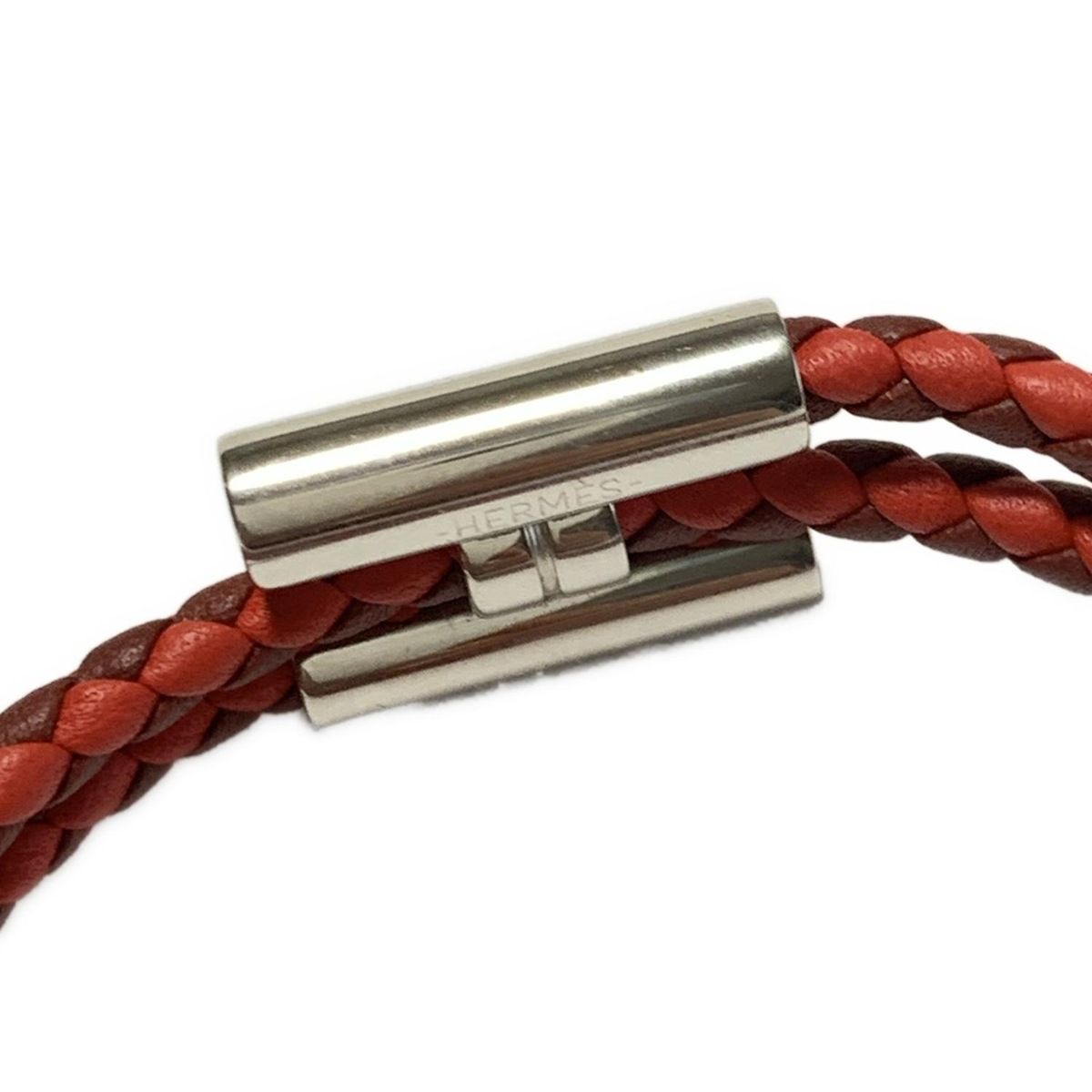 HERMES(エルメス) ブレスレット トゥルニス レザー レッド×ボルドー