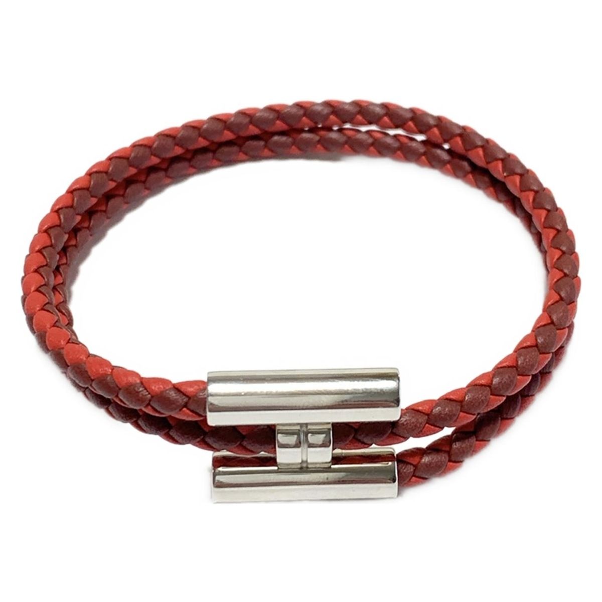HERMES(エルメス) ブレスレット トゥルニス レザー レッド×ボルドー 