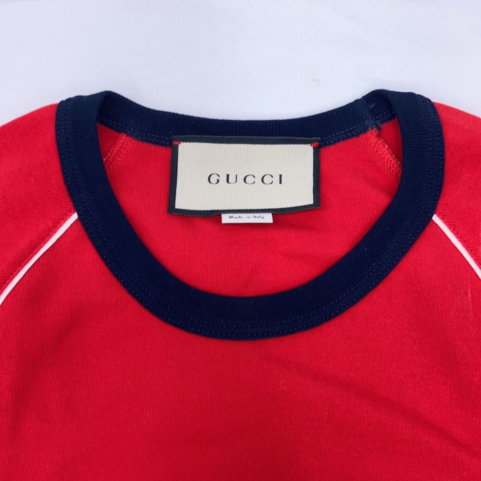 グッチ 574386 ﾚｯﾄﾞ ﾃﾆｽ ｺｯﾄﾝｼﾞｬｰｼﾞｰTｼｬﾂ S GUCCI グッチ 574386 ﾚｯﾄﾞ ﾃﾆｽ ｺｯﾄﾝｼﾞｬｰｼﾞｰTｼｬﾂ S 【公式通販】