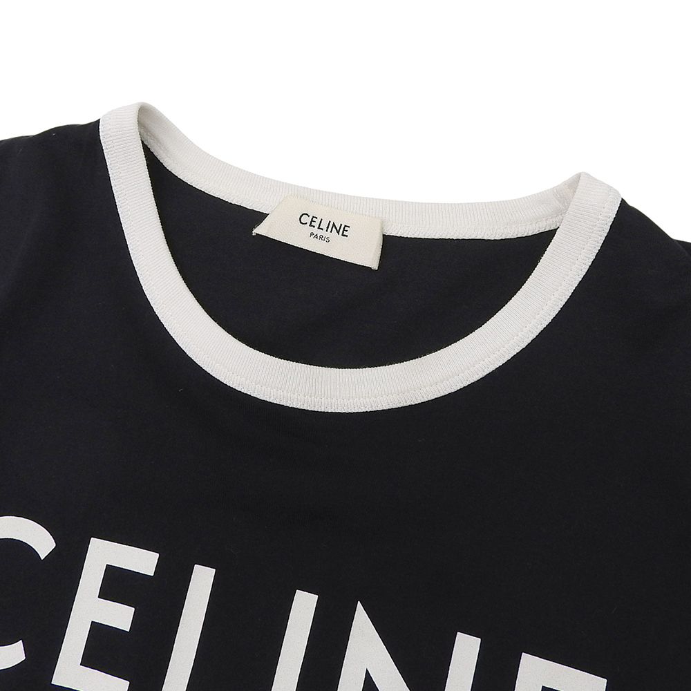 CELINE セリーヌ 美品 CELINE PARIS コットン リンガーTシャツ