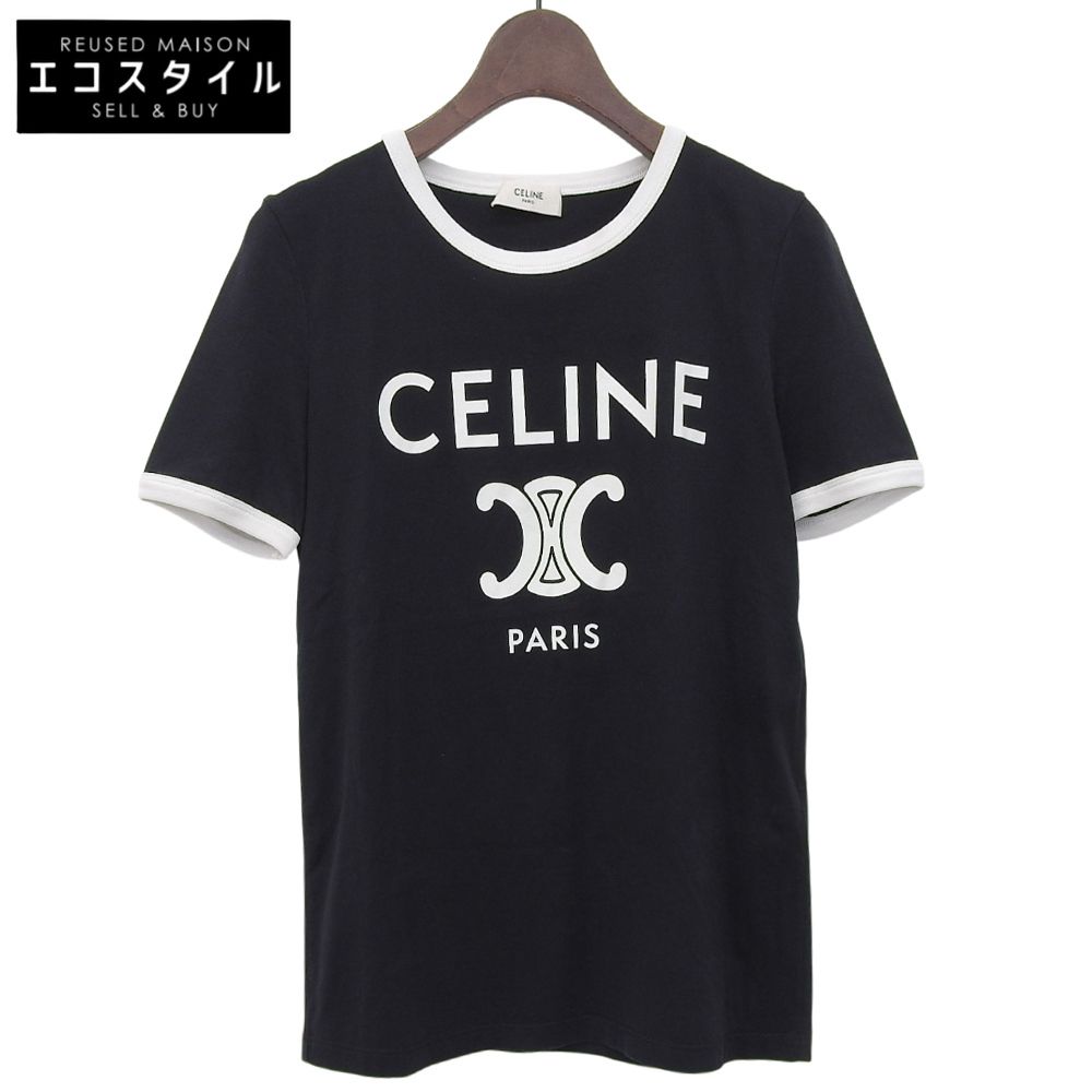 CELINE セリーヌ 美品 CELINE PARIS コットン リンガーTシャツ
