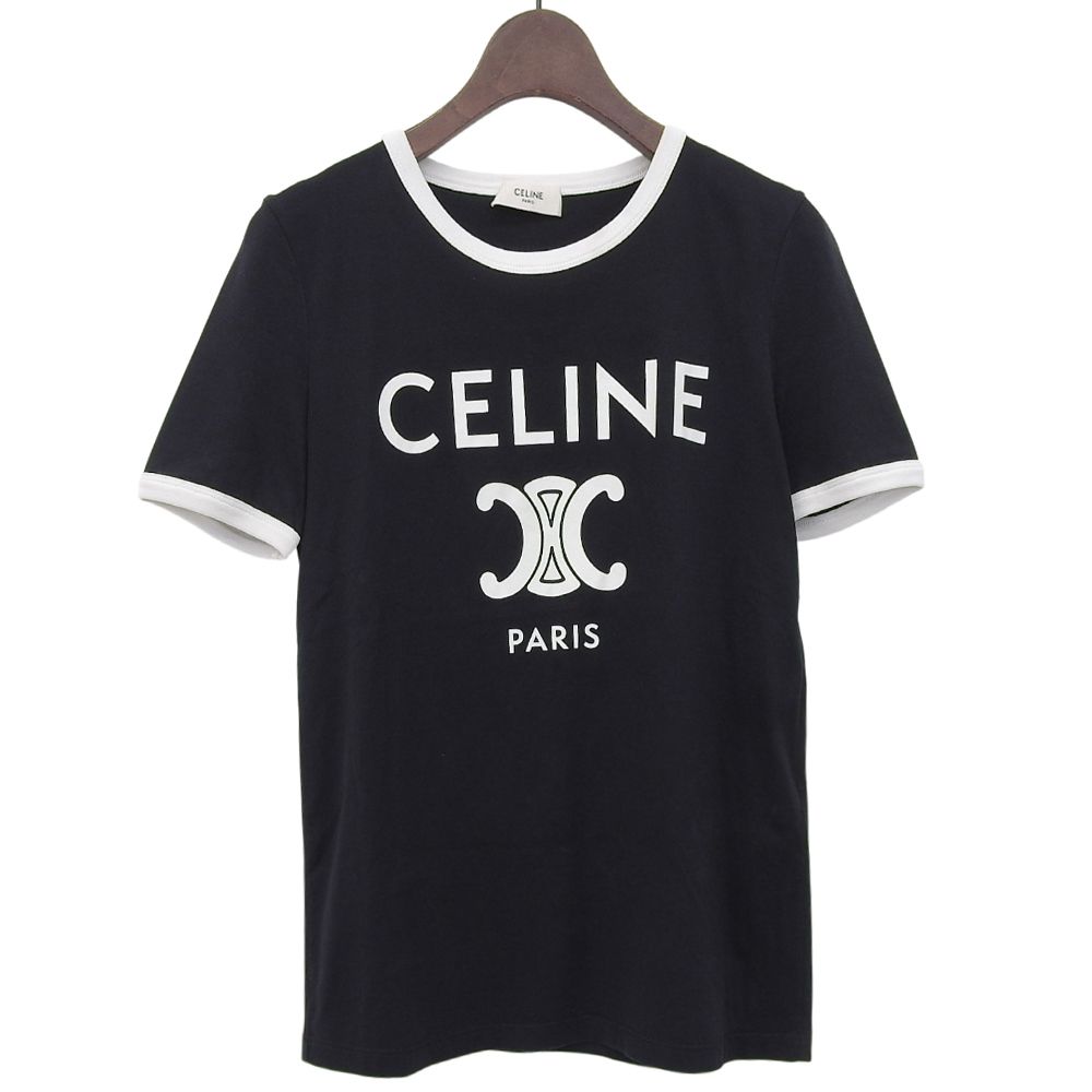 CELINE セリーヌ 美品 CELINE PARIS コットン リンガーTシャツ