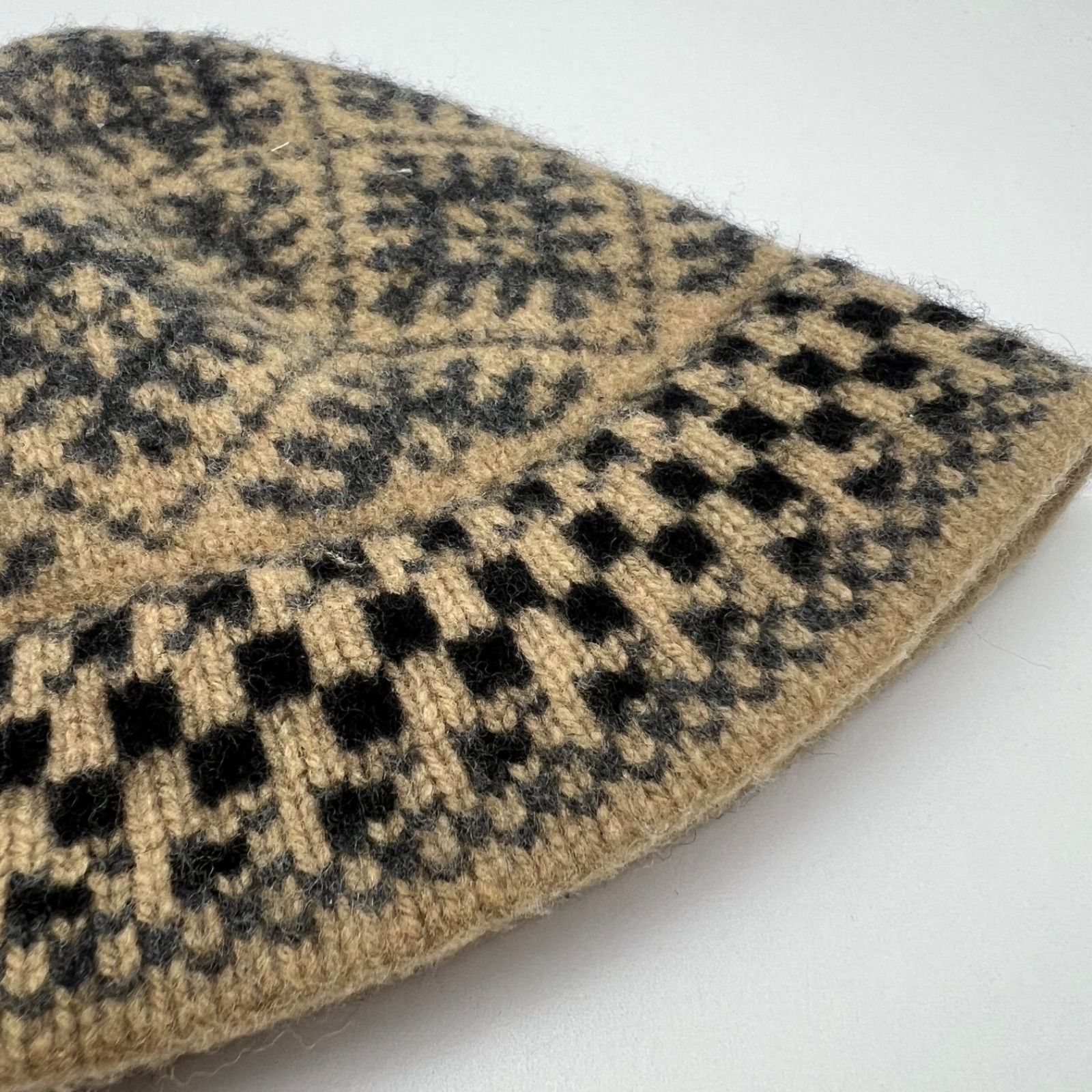 MONCLER 00s y2k archive WOOL knit cap free モンクレール 総柄
