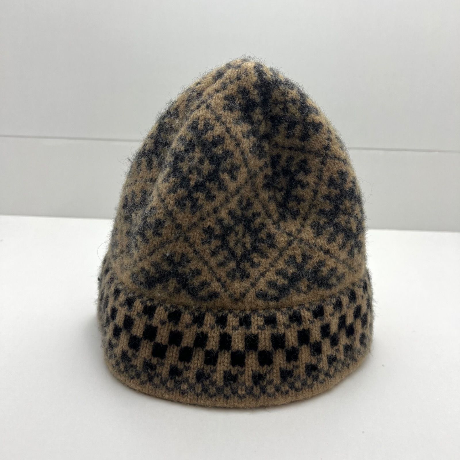 MONCLER 00s y2k archive WOOL knit cap free モンクレール 総柄