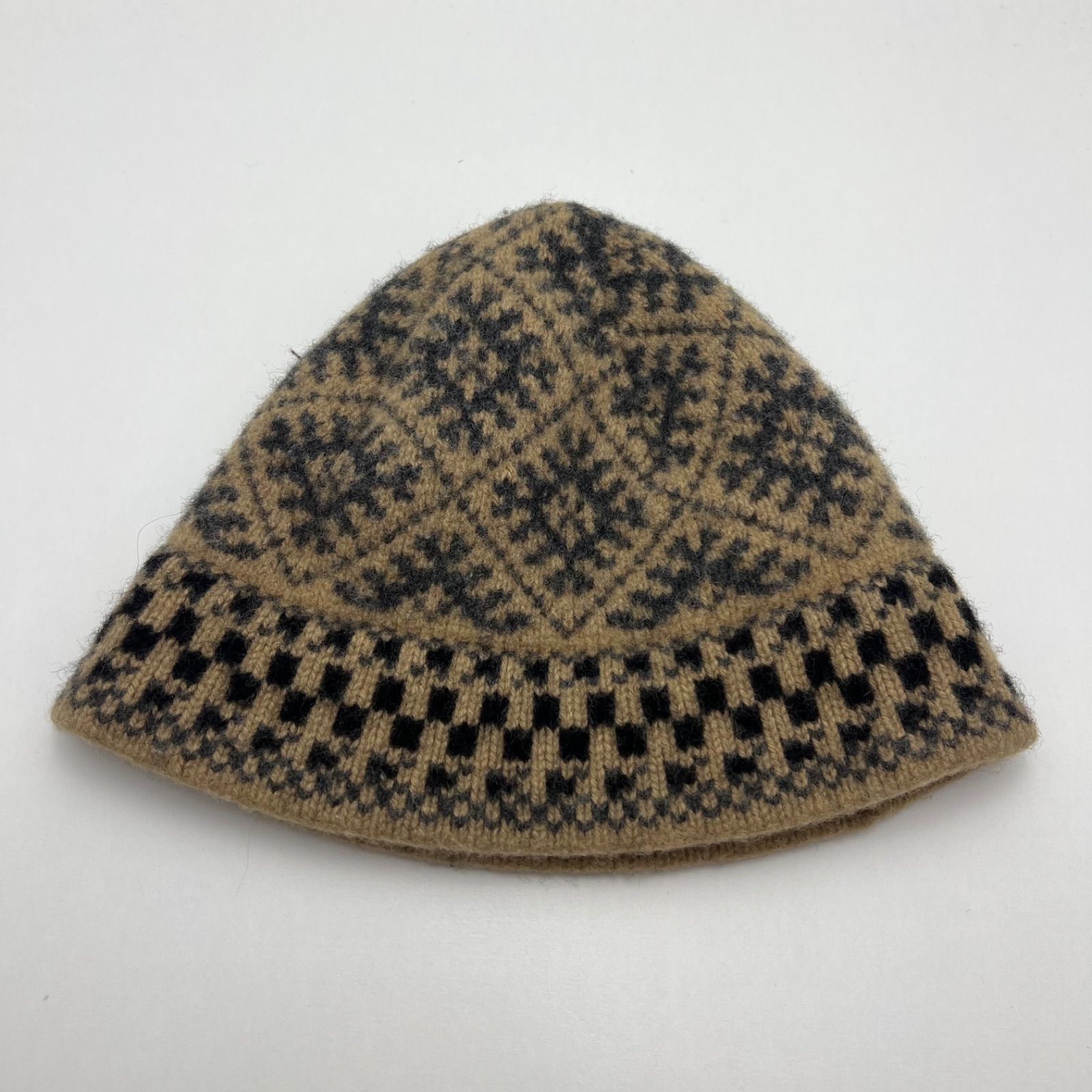 MONCLER 00s y2k archive WOOL knit cap free モンクレール 総柄
