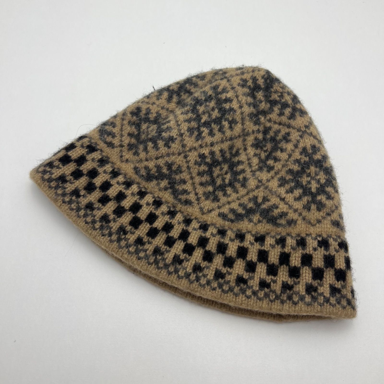 MONCLER 00s y2k archive WOOL knit cap free モンクレール 総柄