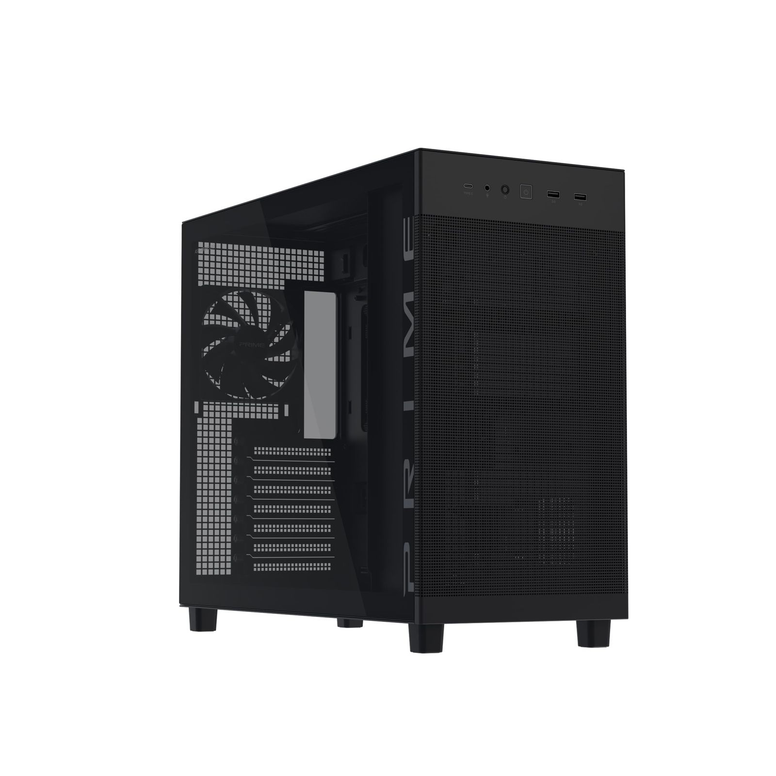 ASUS Prime AP303 ATX PCケース最大360mmグラフィックカード ATX 電源ユニット対応 強化ガラスパネル PRIME AP303 TG BLACK 黒 国内正規代理店品
