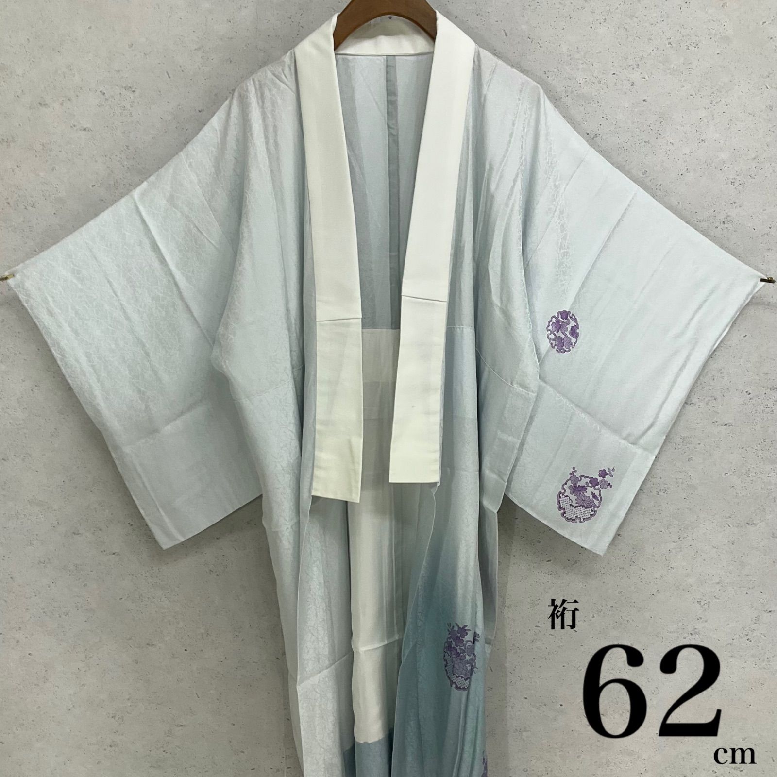 kimono+one◇未使用同然◇長襦袢◇単衣◇白半衿付き◇正絹◇袖無双