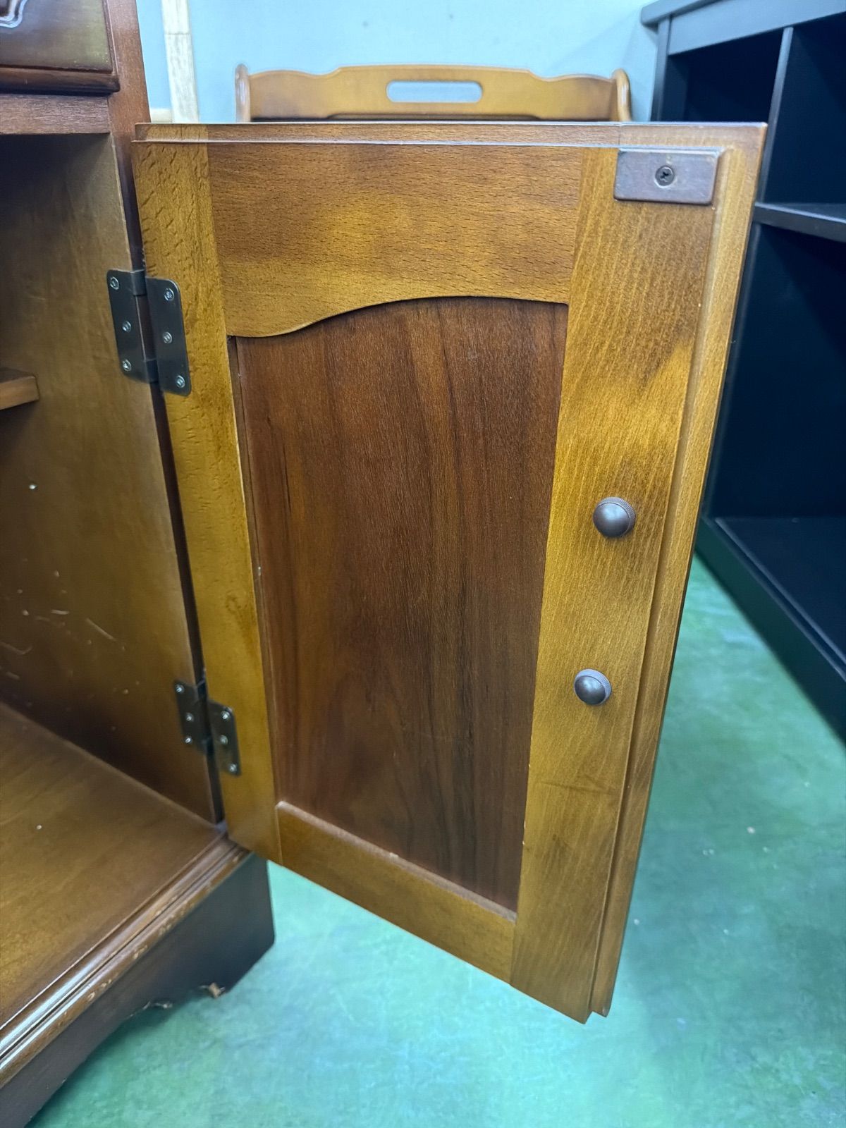 オールドカリモク 収納家具 コンソール 花瓶置き 電話台 引き出し 木製