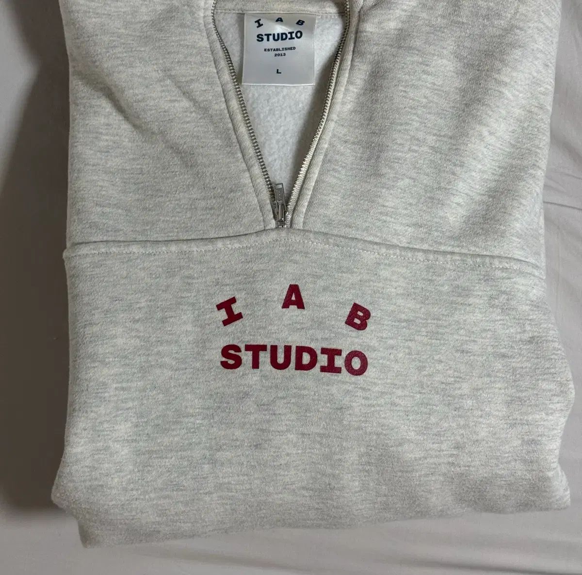 IAB スタジオ ハーフジップアップ M オートミール THREE FIFTY 