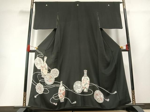 平和屋着物□豪華黒留袖 中国三大刺繍 汕頭刺繍 スワトウ刺繍 相良刺繍