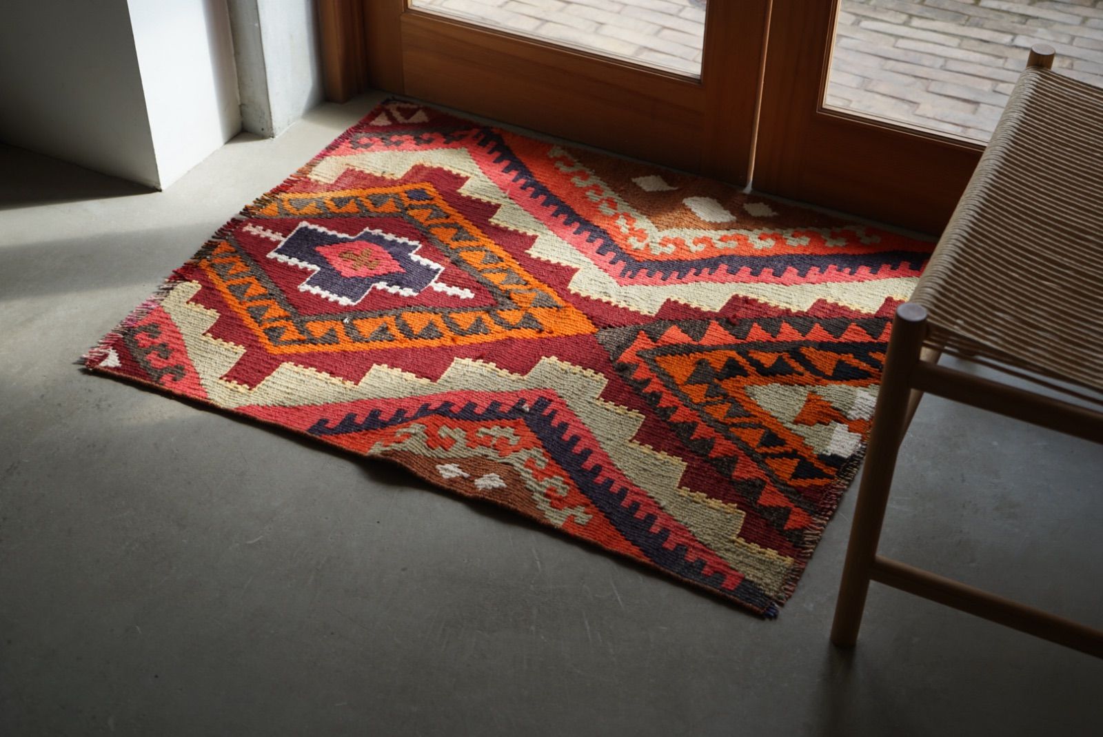 ヴィンテージラグ トルコ キリム ミックスカラー 98 × 79 cm No