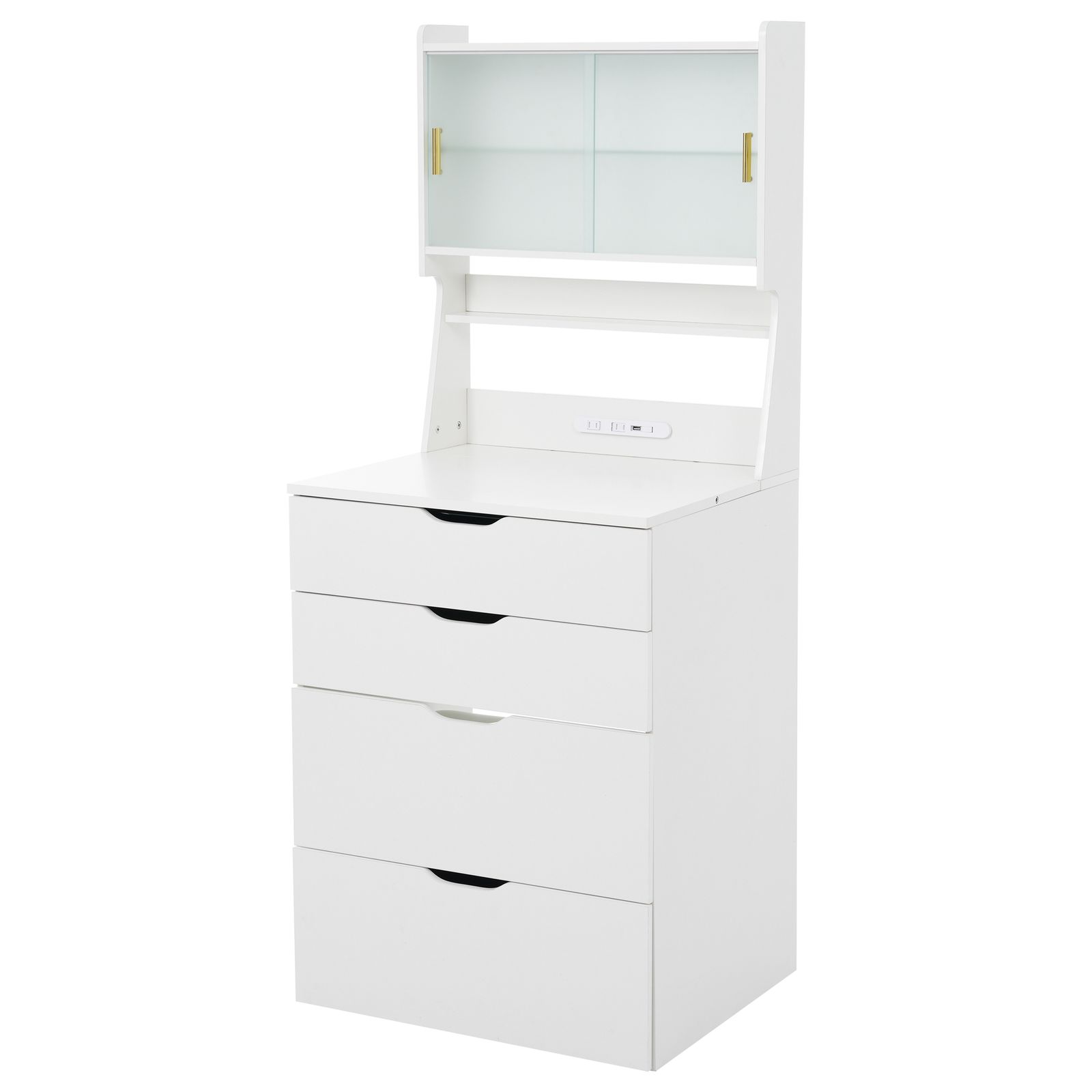 ドレッサー 2WAY天板 無段階調節LED女優ミラー 3色切替 ガラス扉