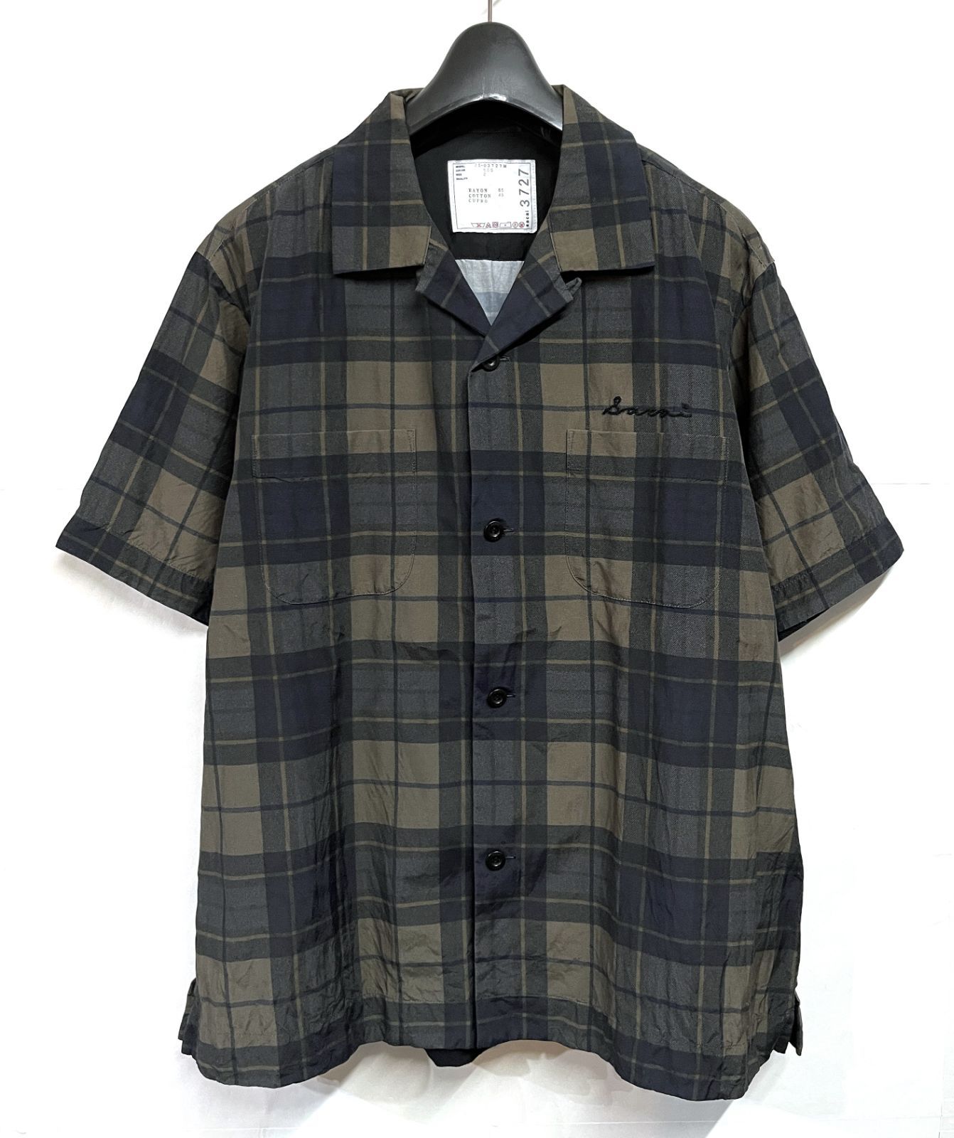 25SS sacai｜サカイ Plaid Print Shirt オープンカラー チェック 半袖