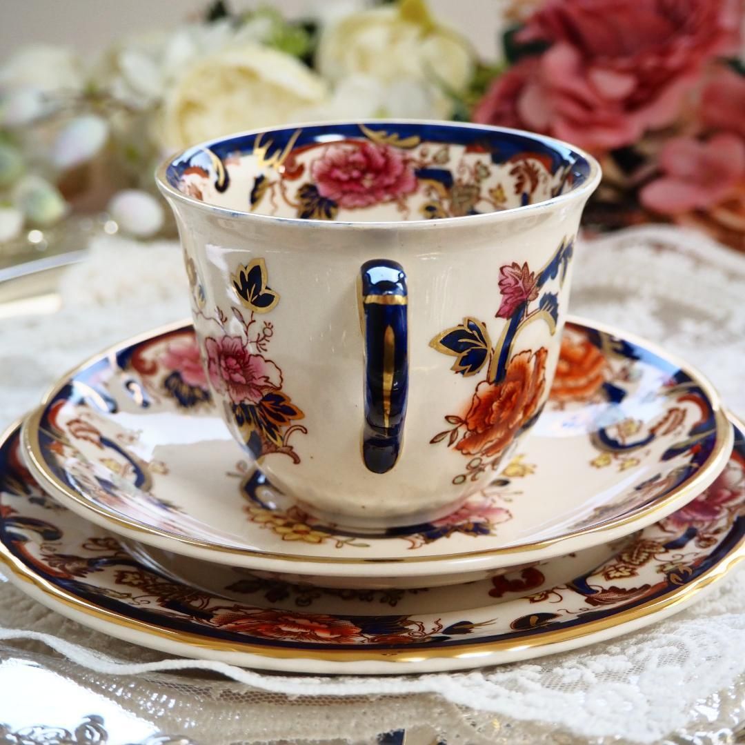 美品 英国メイソンズMason's ブルーマンダレイ トリオ カップ
