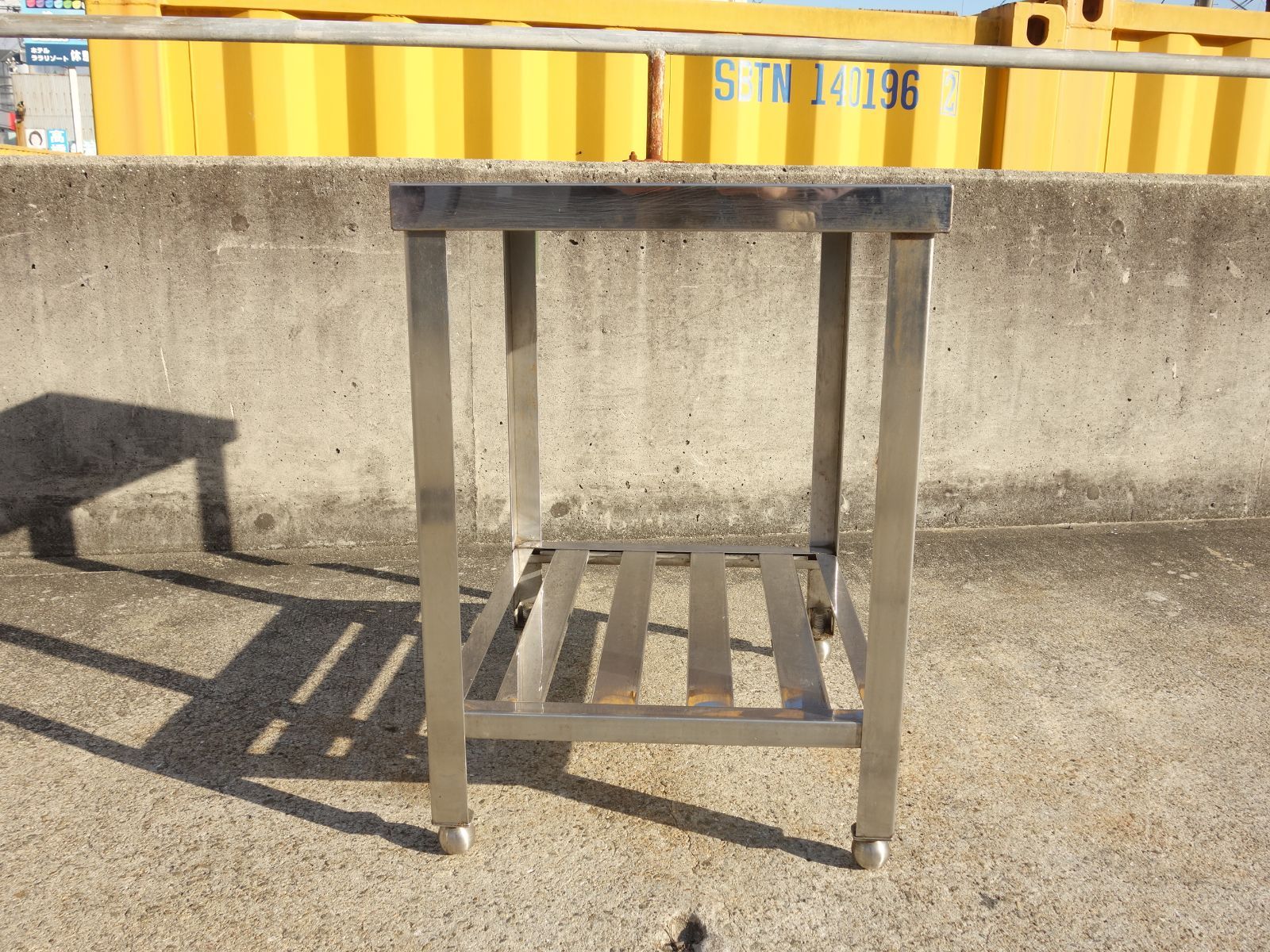 中古】M▽業務用 厨房 作業台 棚 ステンレス 幅500×奥行600×高さ695