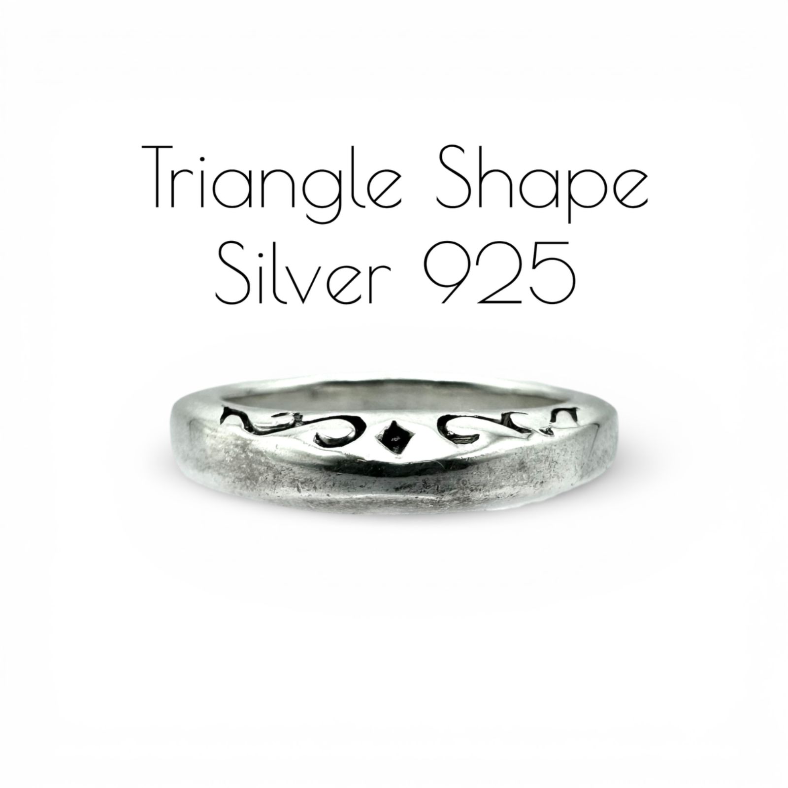 丸みのあるフォルム】トライアングル 三角形 Silver 925 刻印 00s