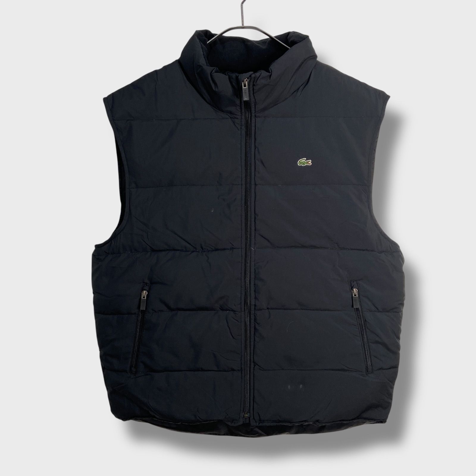 LACOSTEダウンベスト黒56/7XXL相当ワンポイントラコステB26M-送関込み