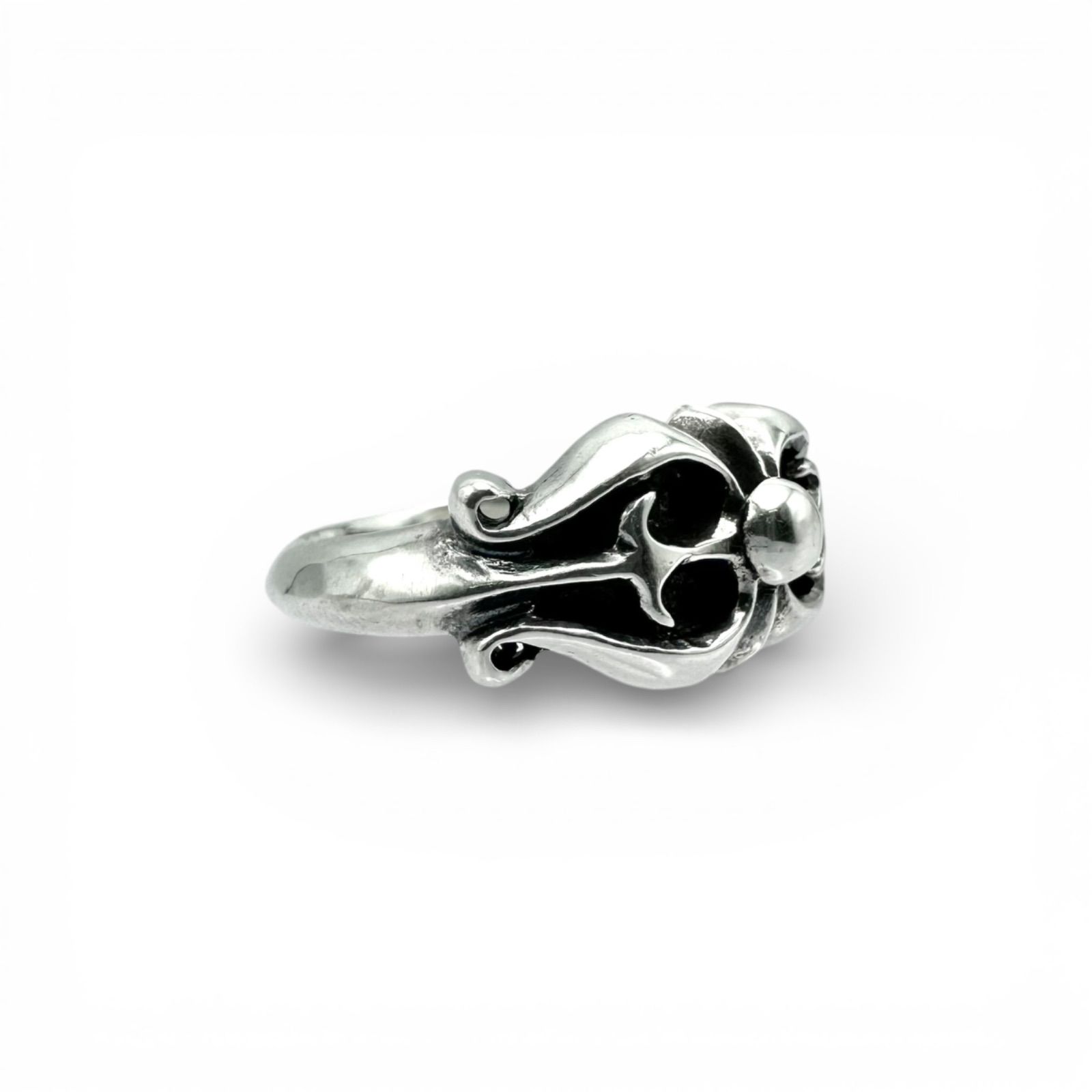 【荘厳な佇まい】ゴシック クロス 十字架 Silver 刻印 90s Vintage Design Ring シルバー ヴィンテージ デザイン リング 21号 21.5号 大ぶり ビッグサイズ メンズ
