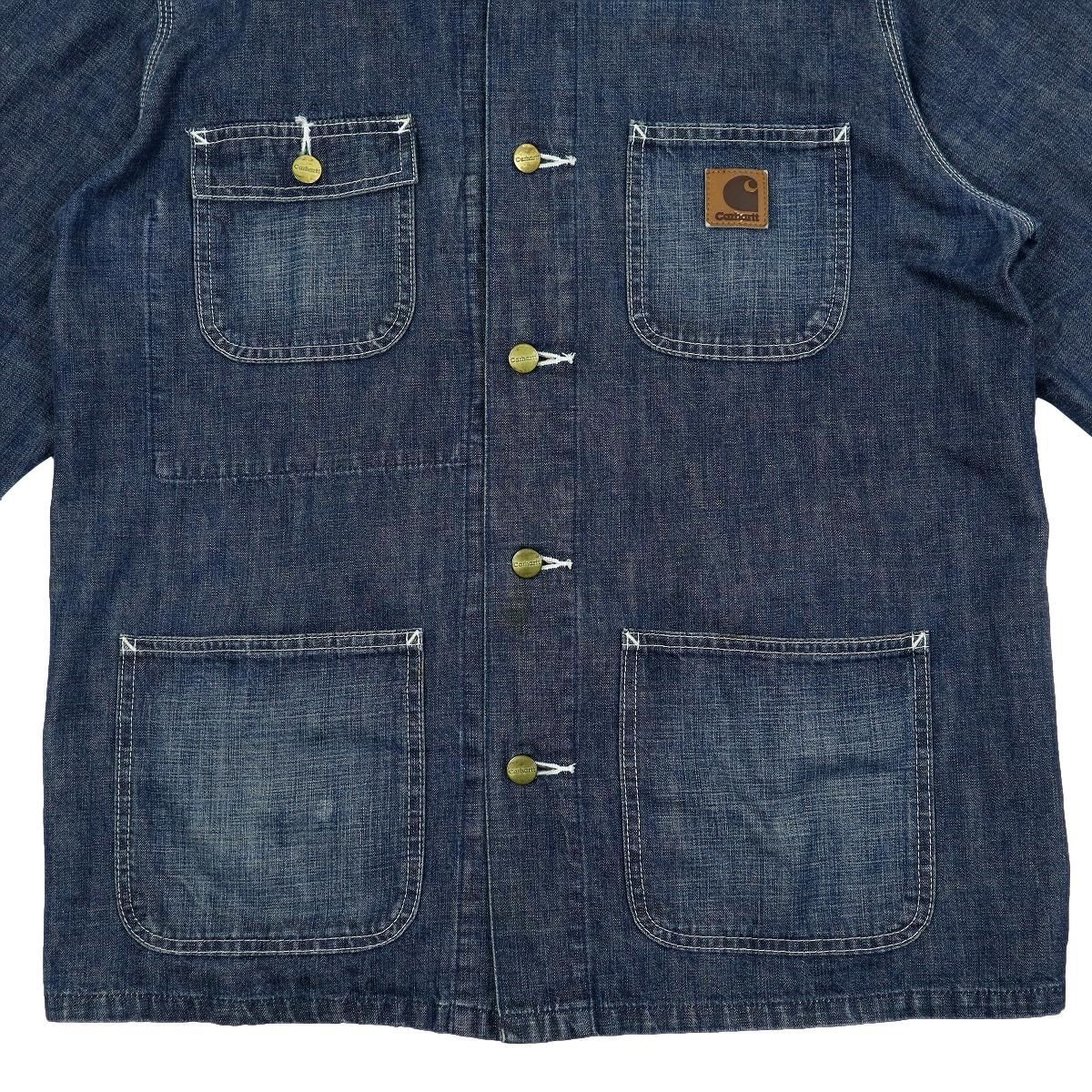 B3729】Carhartt カーハート デニムジャケット カバーオール フード