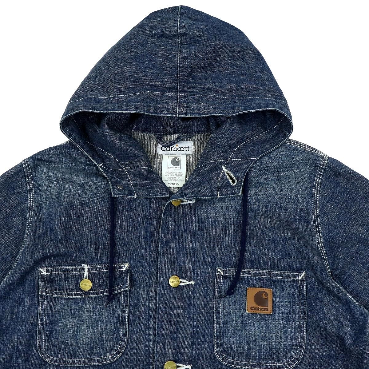 B3729】Carhartt カーハート デニムジャケット カバーオール フード