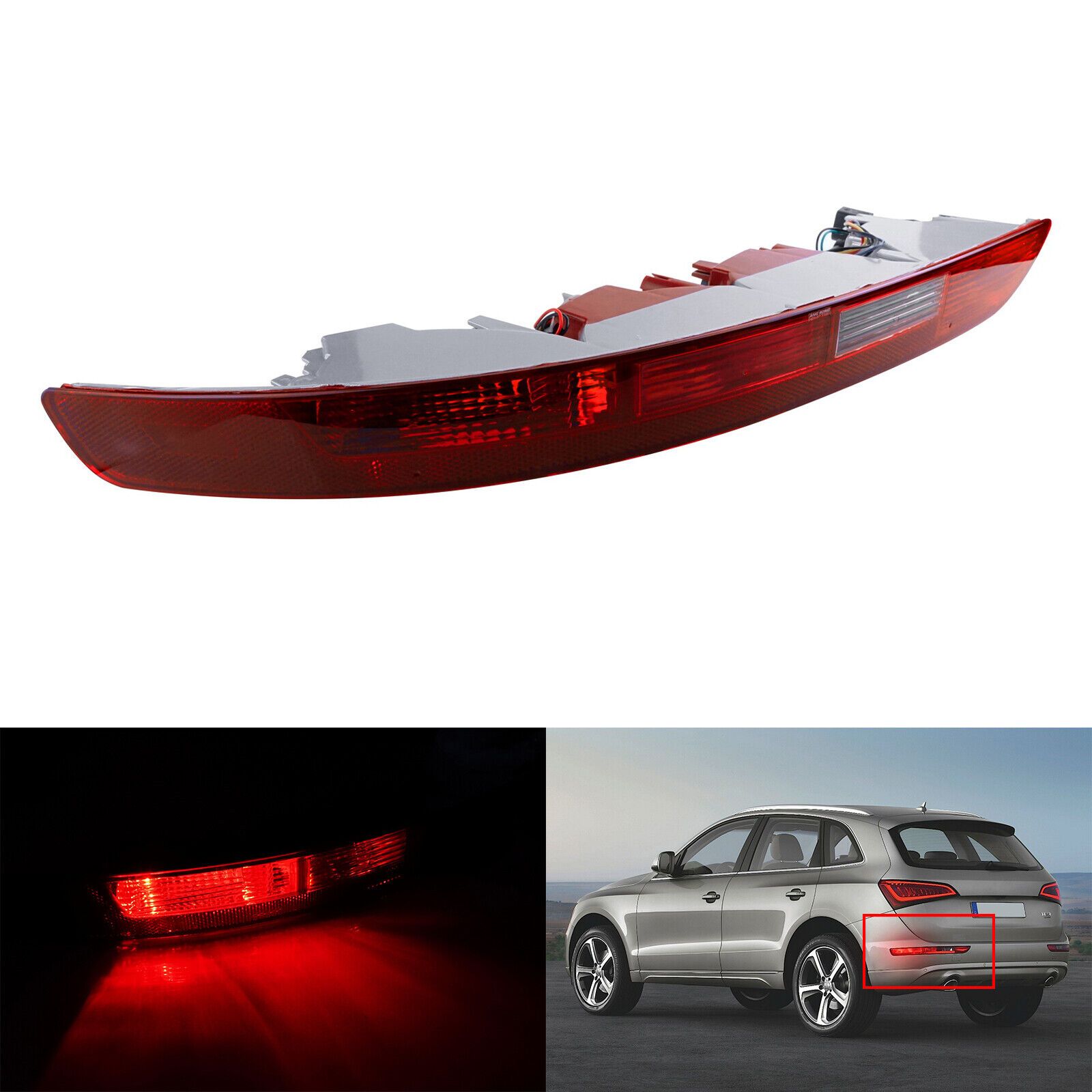アウディ Q5 8RB 2008-17 左リアバンパーリフレクター リバーステールブレーキフォグランプ