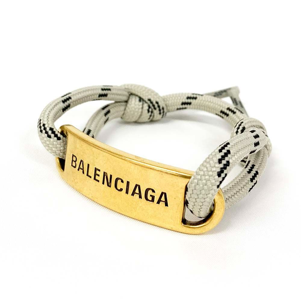 新品 BALENCIAGA バレンシアガ ブレスレット ロゴプレート PLATE