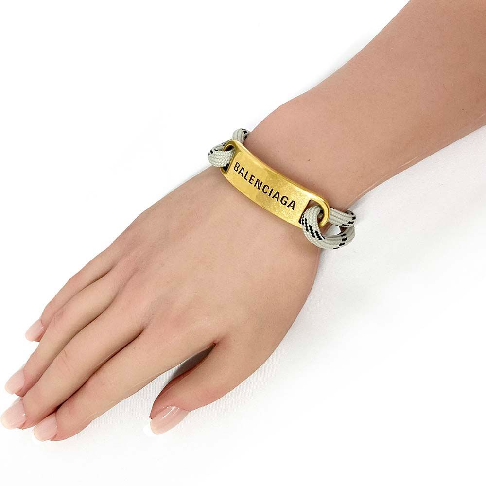 新品 BALENCIAGA バレンシアガ ブレスレット ロゴプレート PLATE