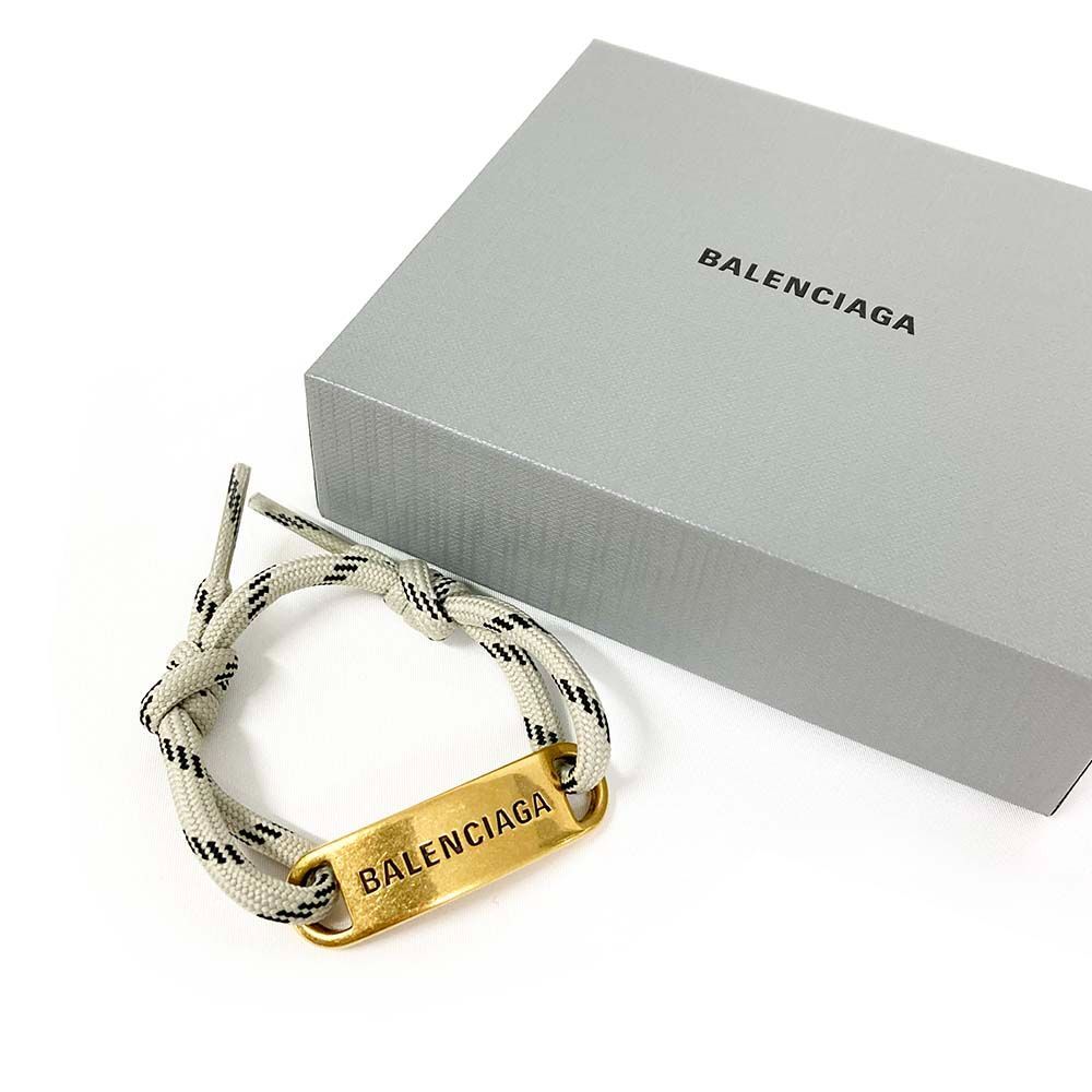 新品 BALENCIAGA バレンシアガ ブレスレット ロゴプレート PLATE 