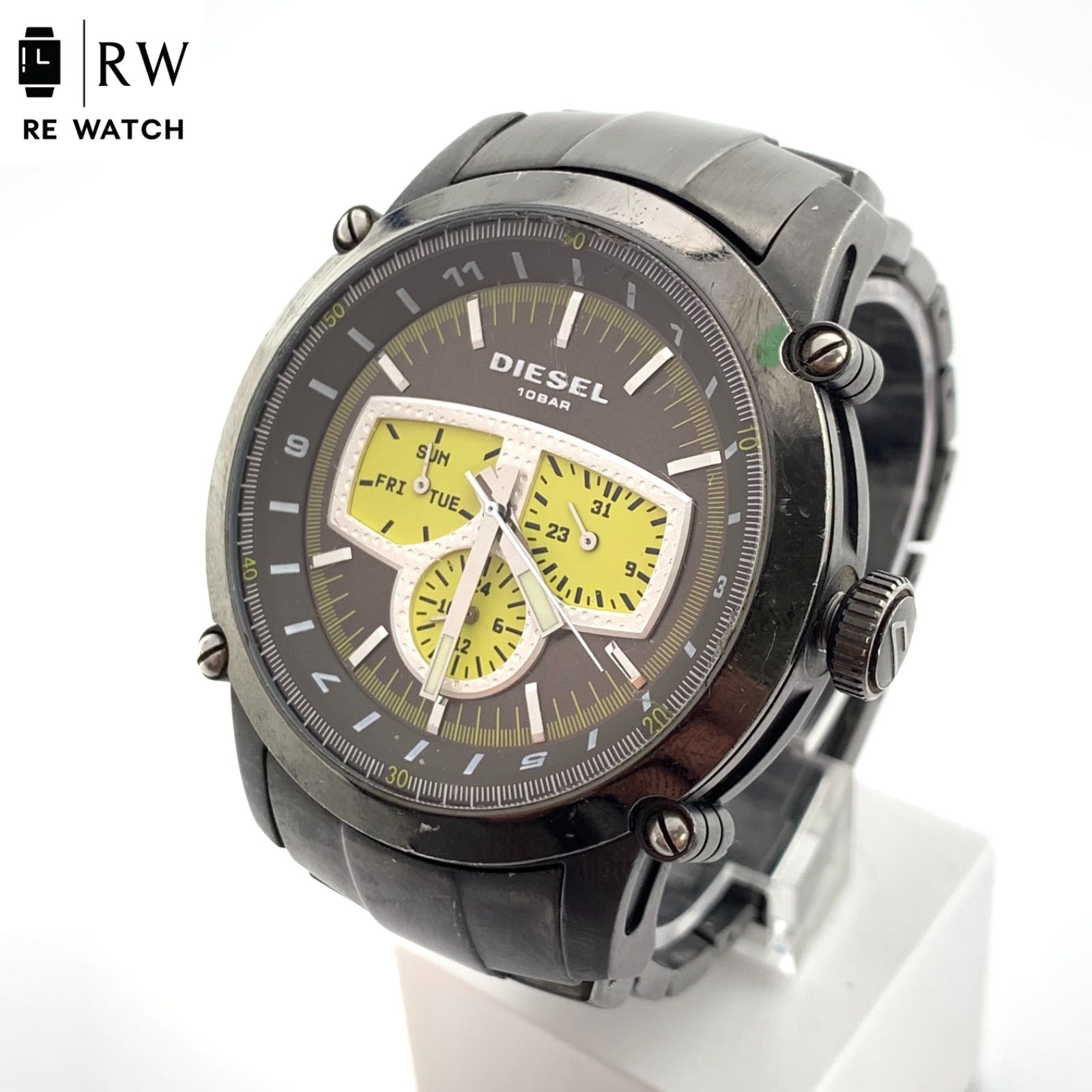 中古】DIESEL DZ-4152 TINO 腕時計 ブラック/イエロー - メルカリ