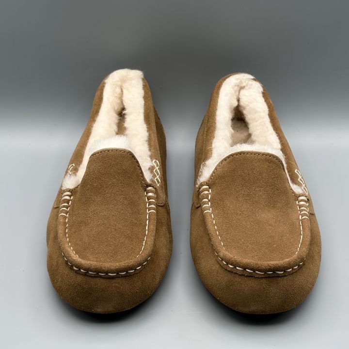 新品】UGG モカシンスリッポン ムートンシューズ チェスナット USA8