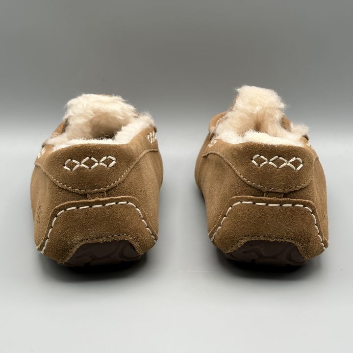 新品】UGG モカシンスリッポン ムートンシューズ チェスナット USA8
