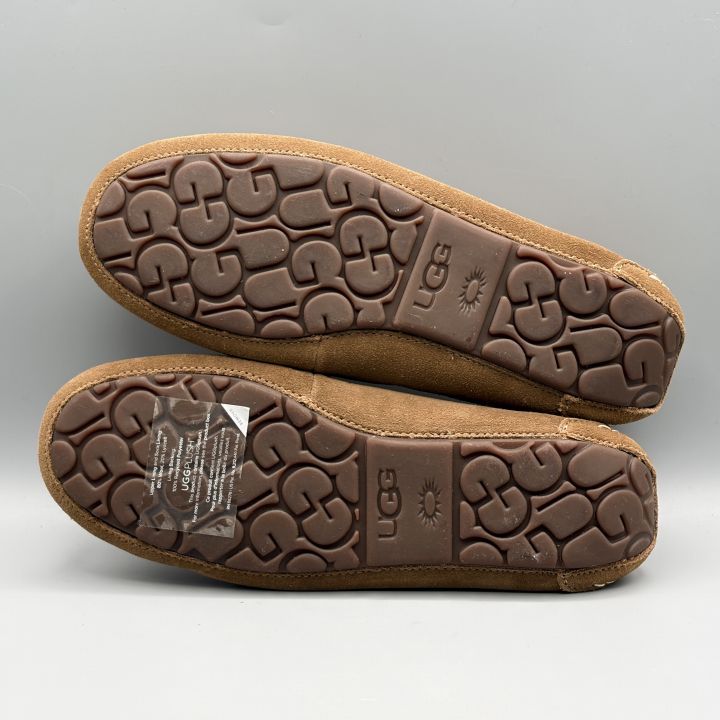 新品】UGG モカシンスリッポン ムートンシューズ チェスナット USA8